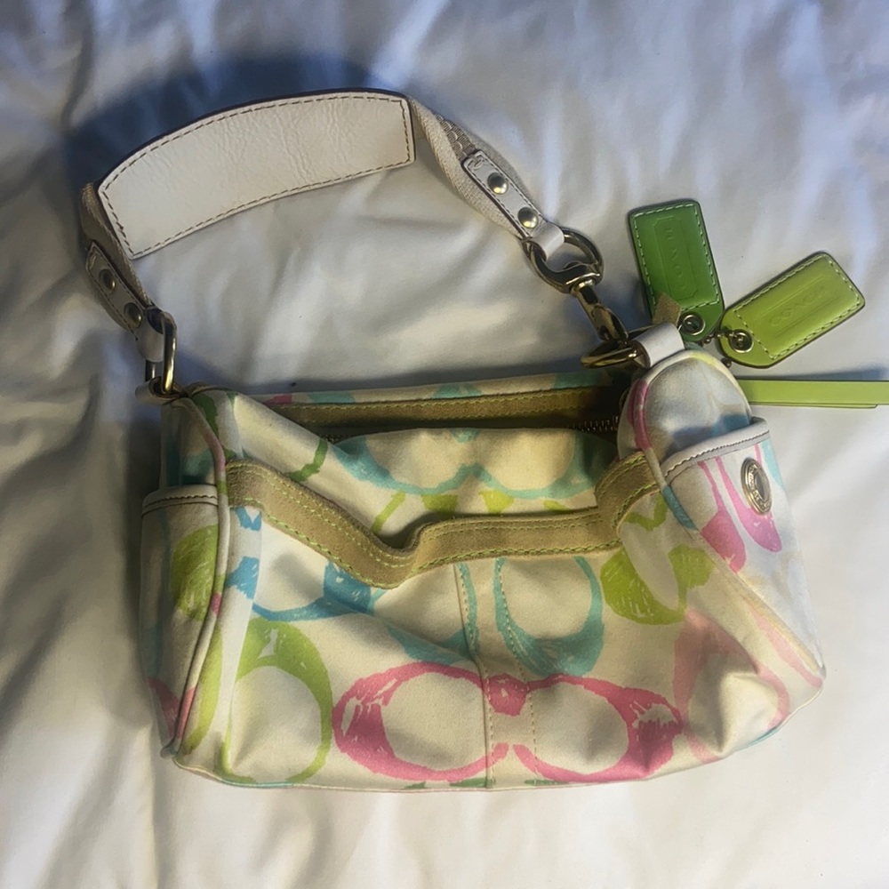 Coach pastel scribble edition barrel bag